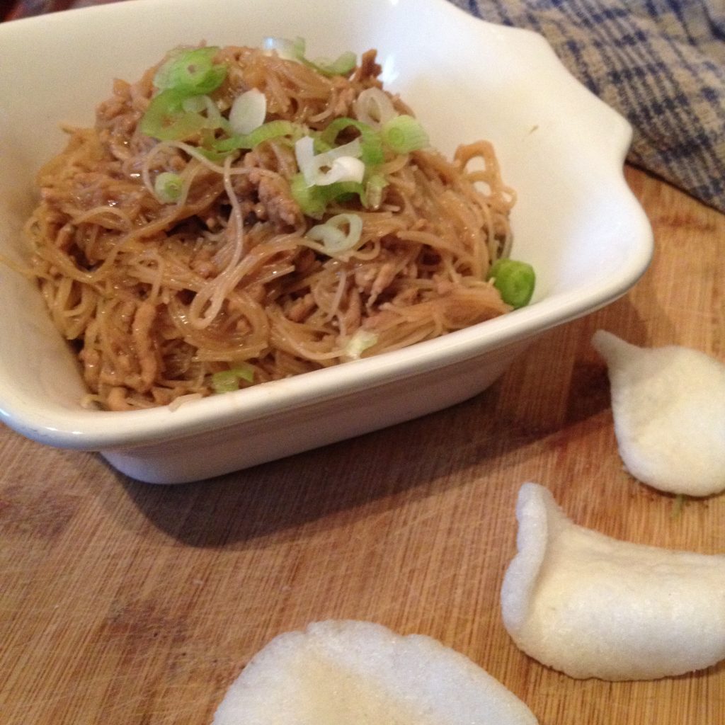 Inspired by the dumpling sisters ants climbing up a tree - noodles with pork, hoisin sauce and spring onions 