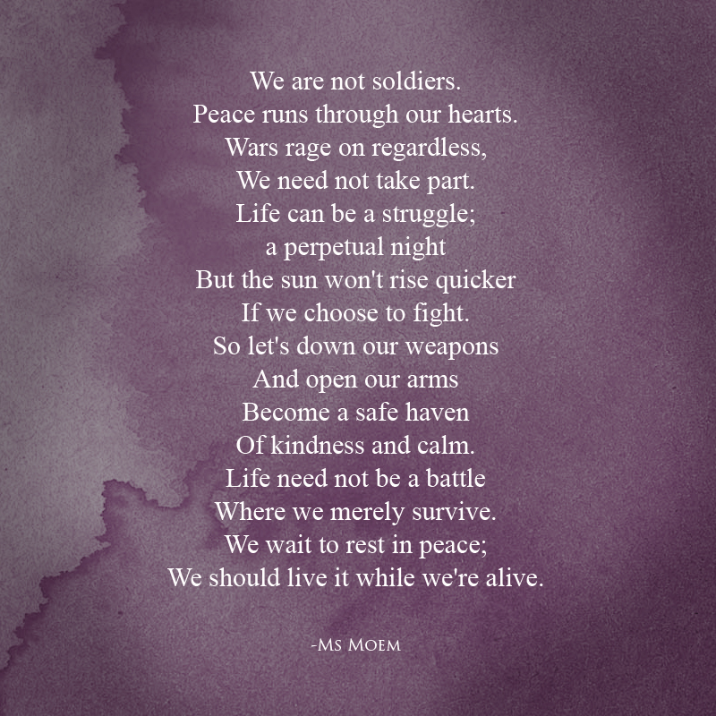 L.I.P. (Live In Peace) - a poem by Ms Moem @msmoem - for more poetry, visit Ms Moem's poetry blog http://www.msmoem.com