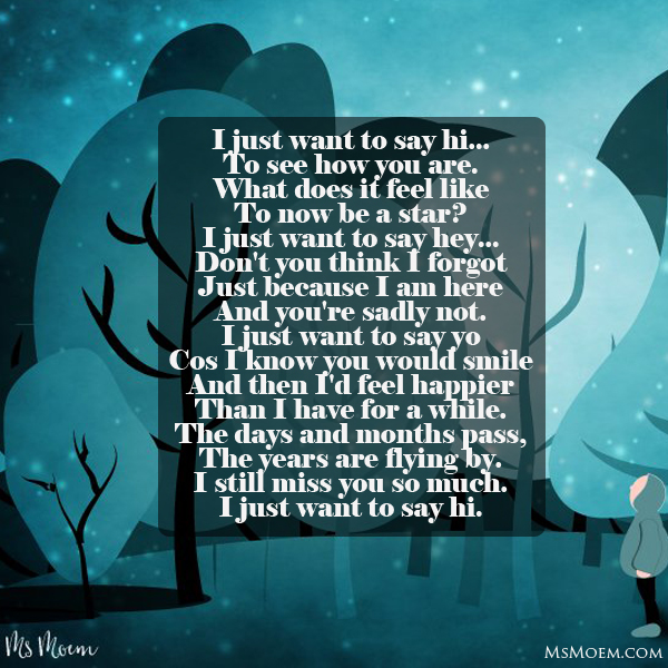 i just want to say hi - poem by ms moem