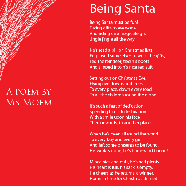 being santa poem by ms moem