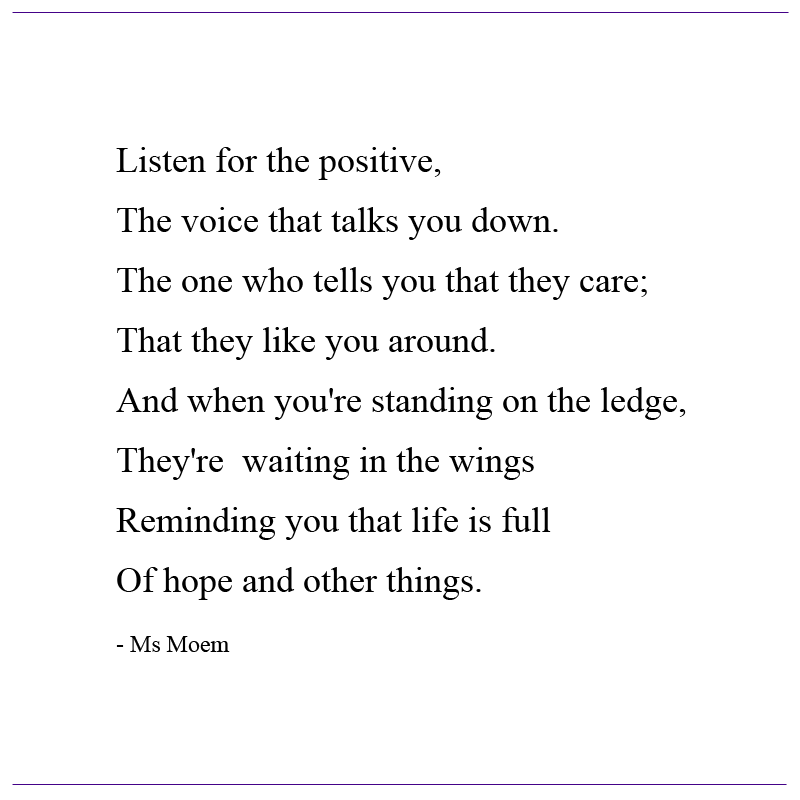 life hacks poem by english poet, ms moem